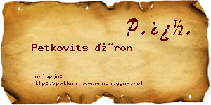 Petkovits Áron névjegykártya
